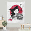 Warrior Princess Sumi-e - Wall Tapestry