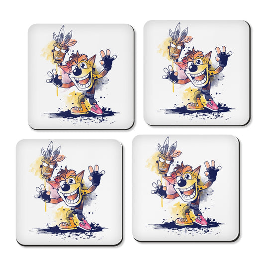 Watercolor Bandicoot - Coasters