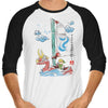 Wind Sailing Watercolor - 3/4 Sleeve Raglan T-Shirt