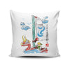 Wind Sailing Watercolor - Throw Pillow
