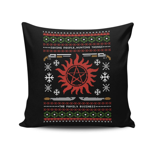 Wrapping Presents, Hunting Things - Throw Pillow