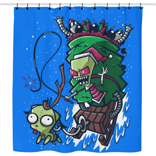 Zim Stole Christmas - Shower Curtain