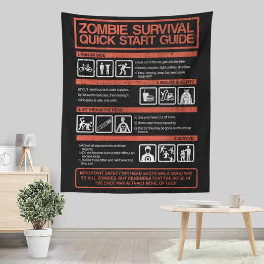 Zombie Survival Quick Start Guide - Wall Tapestry