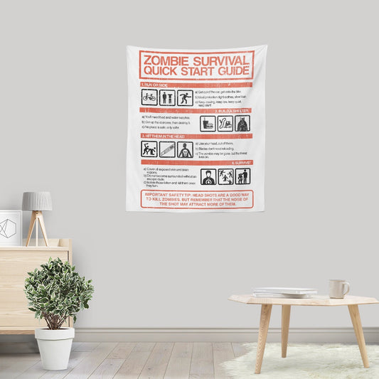 Zombie Survival Quick Start Guide (Alt) - Wall Tapestry