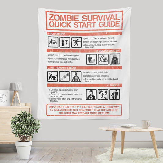 Zombie Survival Quick Start Guide (Alt) - Wall Tapestry