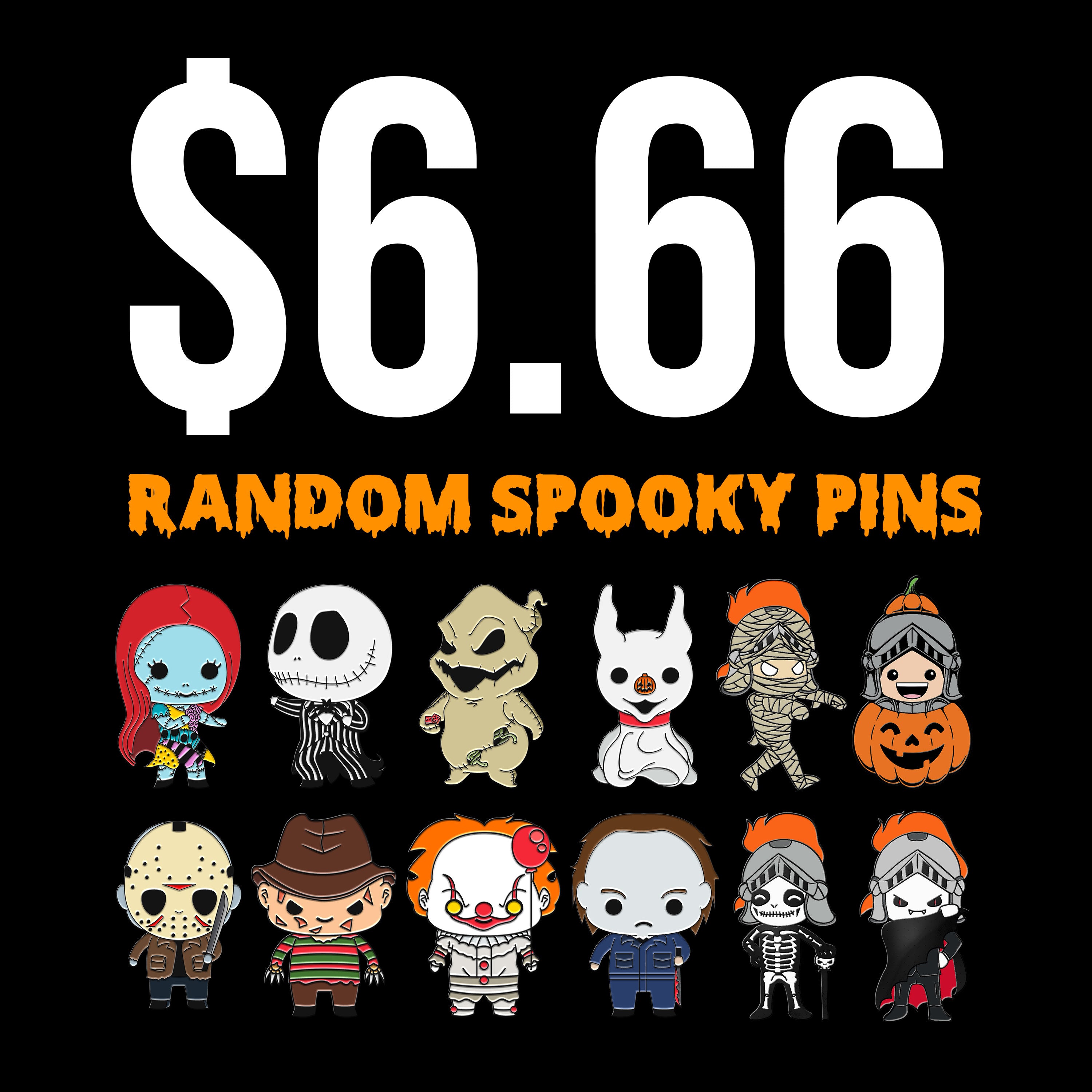 $6.66 Spooky Pins