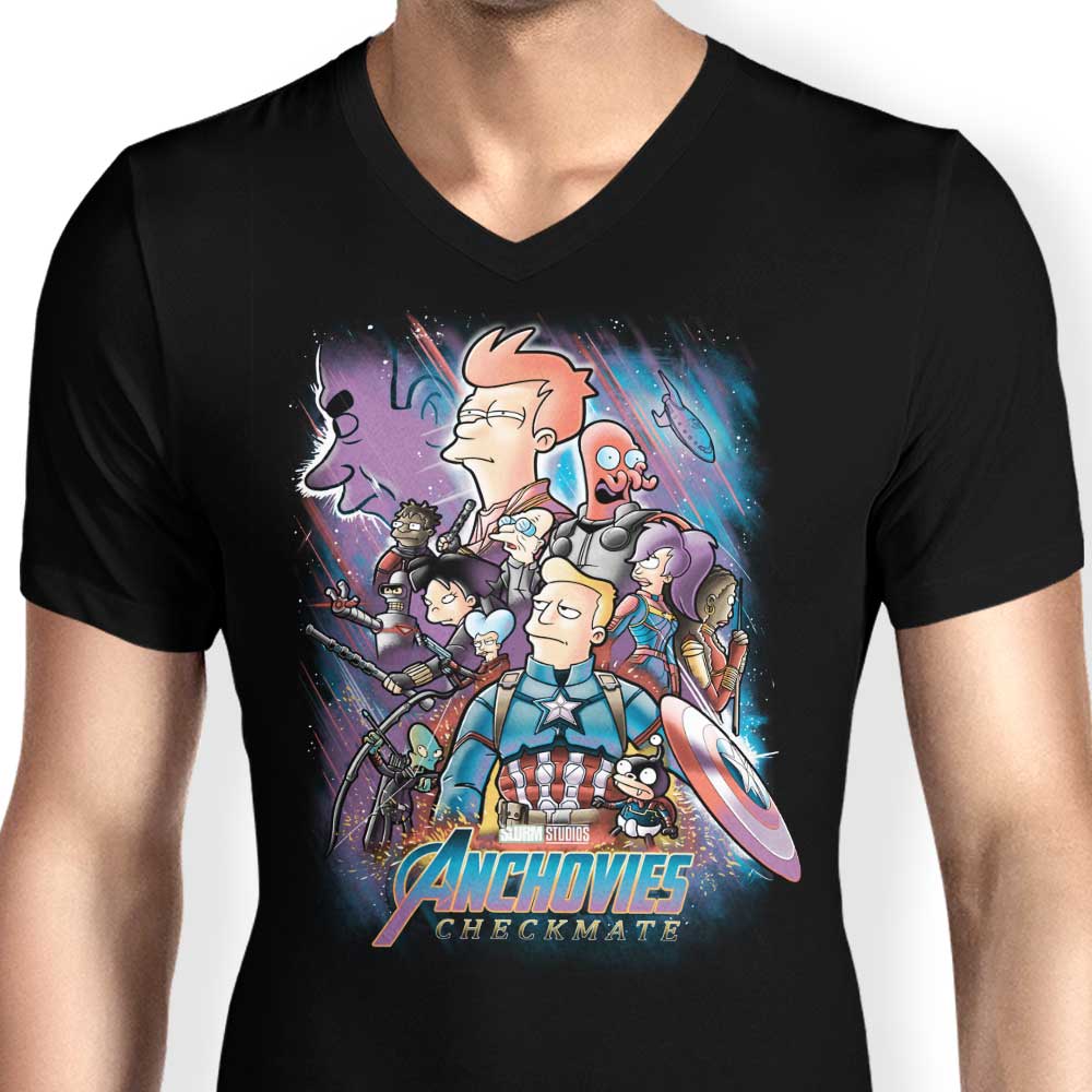 Anchovies: Checkmate - Men's V-Neck