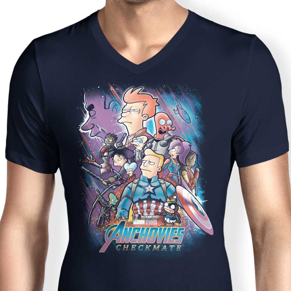 Anchovies: Checkmate - Men's V-Neck