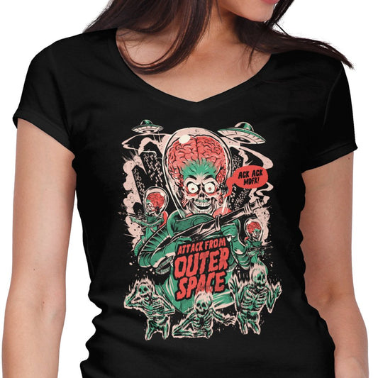Attack From Outer Space - Women's V-Neck