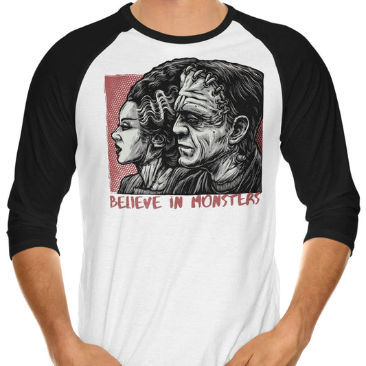 Believe in Monsters - 3/4 Sleeve Raglan T-Shirt
