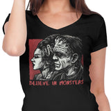 Believe in Monsters - Women's V-Neck