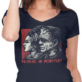 Believe in Monsters - Women's V-Neck