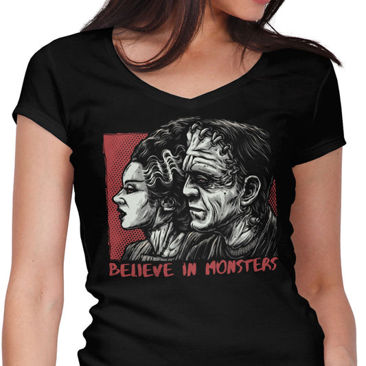 Believe in Monsters - Women's V-Neck