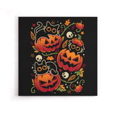 Black Cats Pumpkin Party - Canvas Print