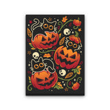 Black Cats Pumpkin Party - Canvas Print