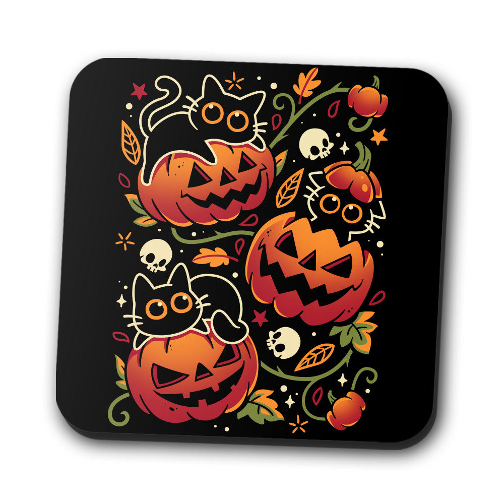 Black Cats Pumpkin Party - Coasters