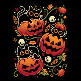 Black Cats Pumpkin Party - Wall Tapestry
