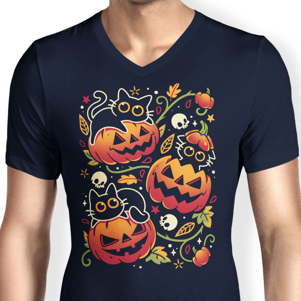 Black Cats Pumpkin Party - Men's V-Neck