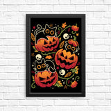 Black Cats Pumpkin Party - Posters & Prints