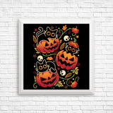 Black Cats Pumpkin Party - Posters & Prints