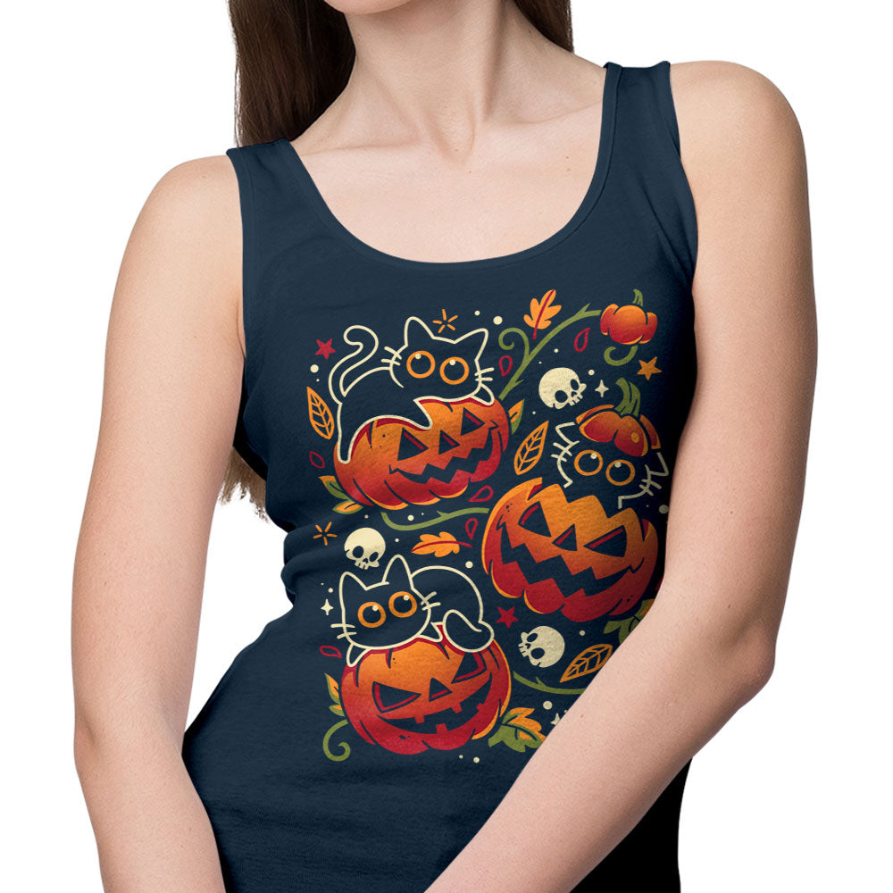 Black Cats Pumpkin Party - Tank Top