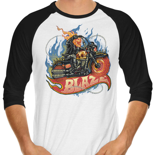 Blazing Skull - 3/4 Sleeve Raglan T-Shirt