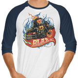 Blazing Skull - 3/4 Sleeve Raglan T-Shirt