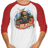Blazing Skull - 3/4 Sleeve Raglan T-Shirt