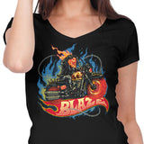 Blazing Skull - Women's V-Neck