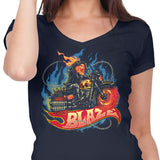 Blazing Skull - Women's V-Neck