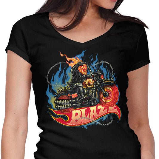 Blazing Skull - Women's V-Neck