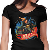 Blazing Skull - Women's V-Neck