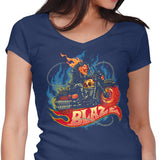 Blazing Skull - Women's V-Neck