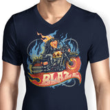 Blazing Skull - Men's V-Neck