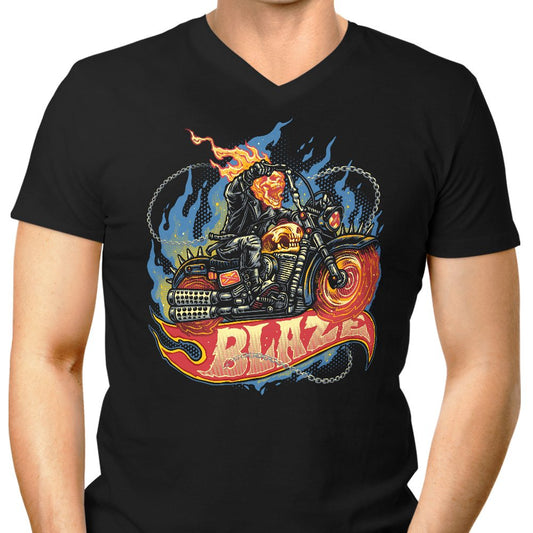 Blazing Skull - Men's V-Neck
