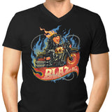 Blazing Skull - Men's V-Neck