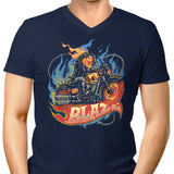 Blazing Skull - Men's V-Neck