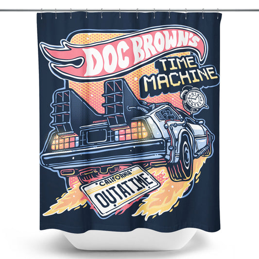 Blazing Time Machine - Shower Curtain