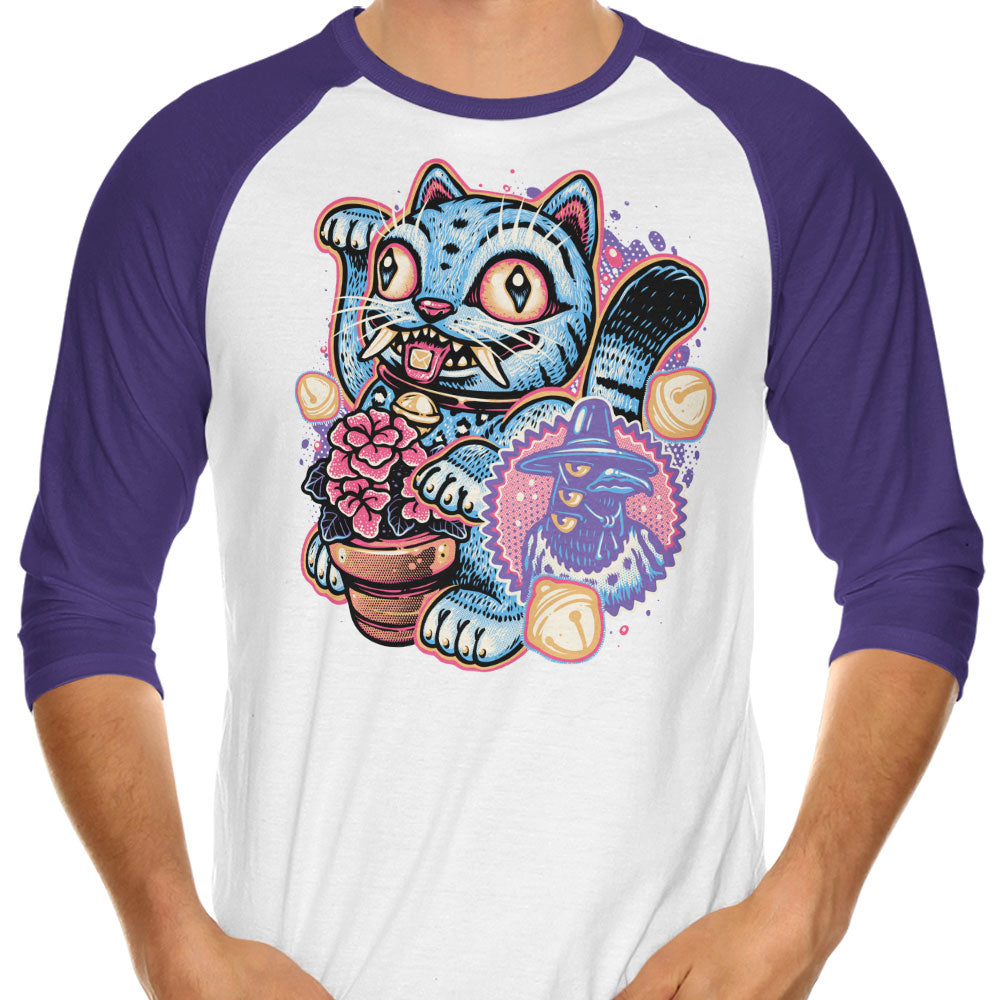 Blue Tiger of Prosperity - 3/4 Sleeve Raglan T-Shirt