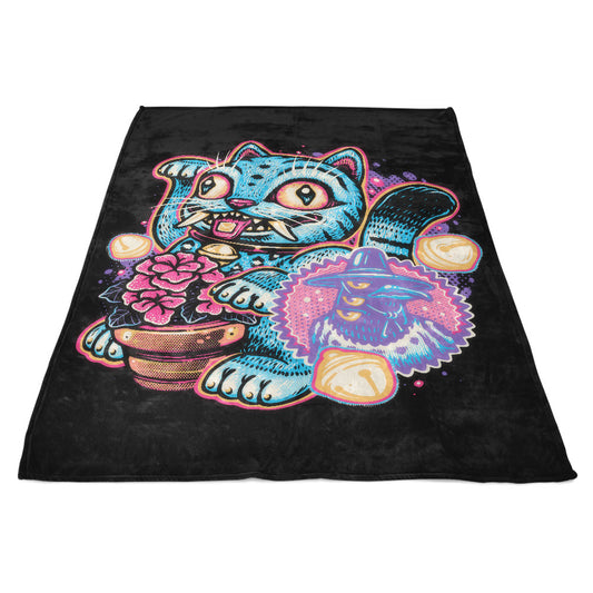 Blue Tiger of Prosperity - Fleece Blanket