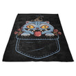 Blue Tiger Pocket - Fleece Blanket