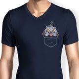 Blue Tiger Pocket - Men's V-Neck