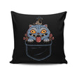 Blue Tiger Pocket - Throw Pillow