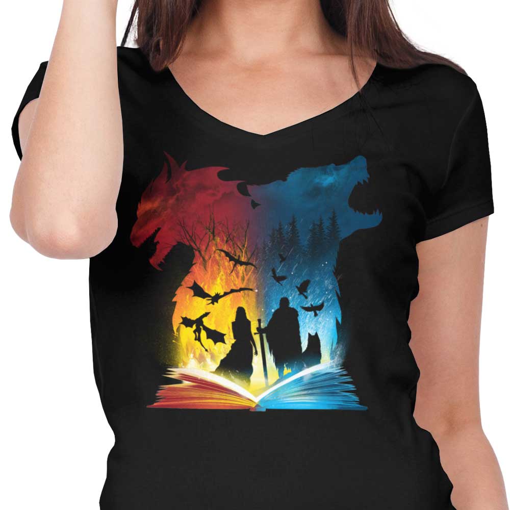 Book of Fire and Ice - Women's V-Neck