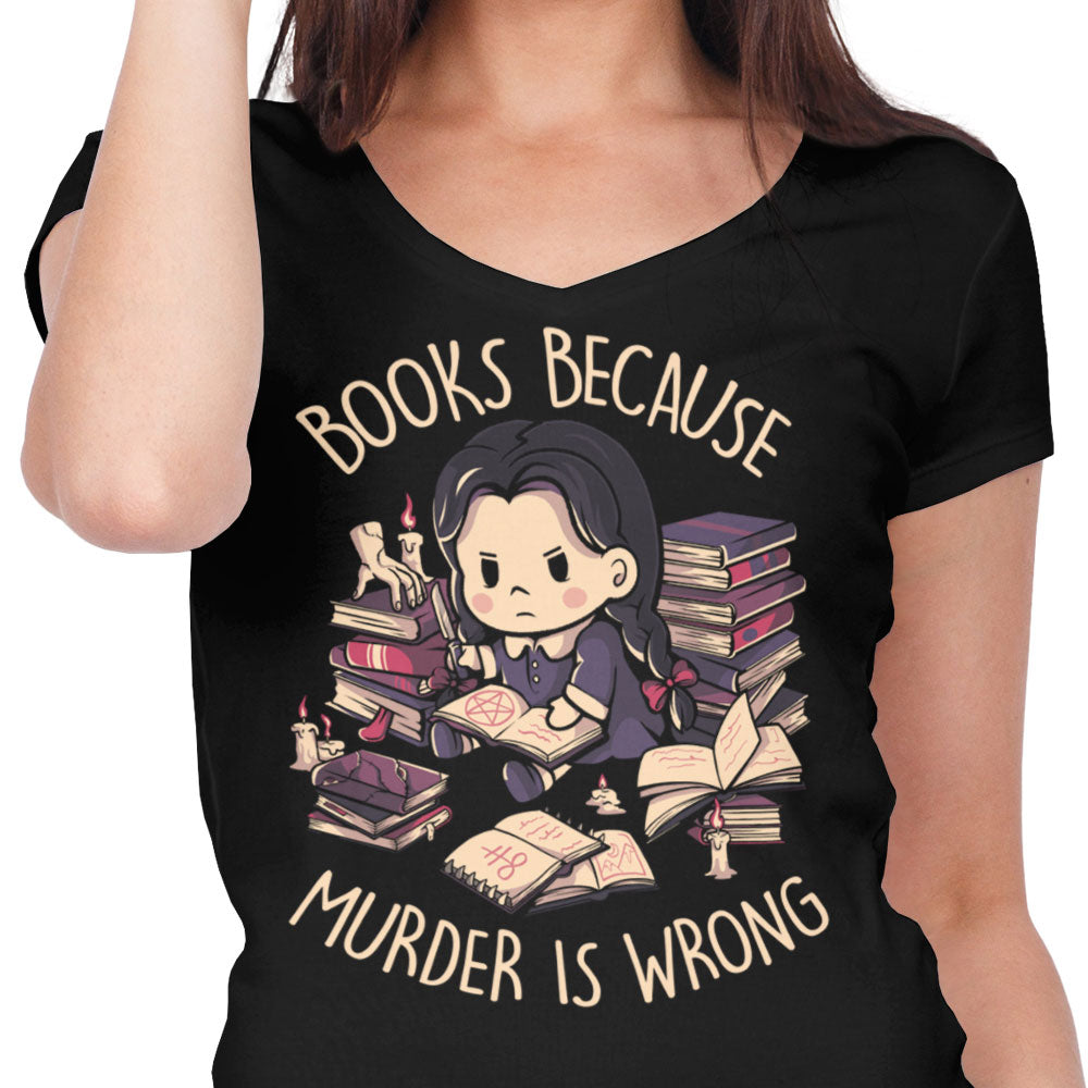 Books Over Murder - Women's V-Neck