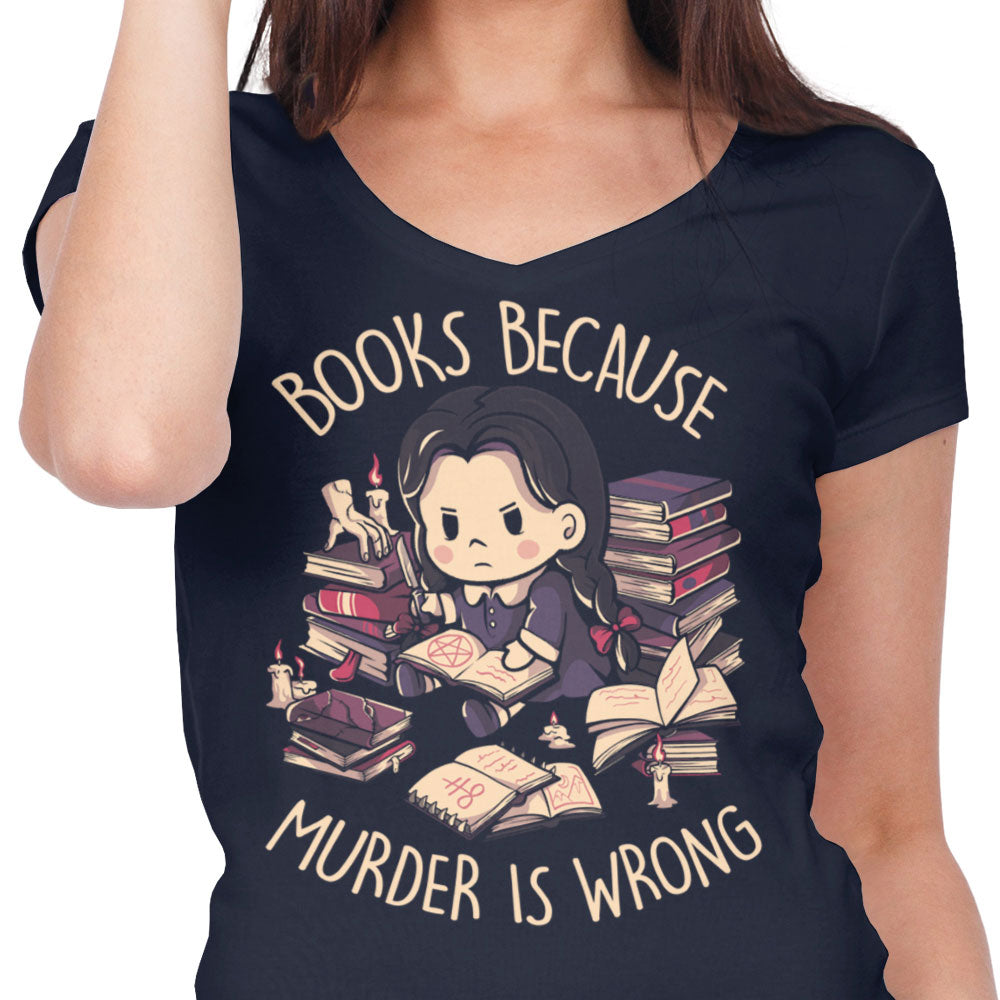 Books Over Murder - Women's V-Neck