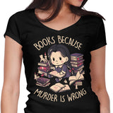 Books Over Murder - Women's V-Neck