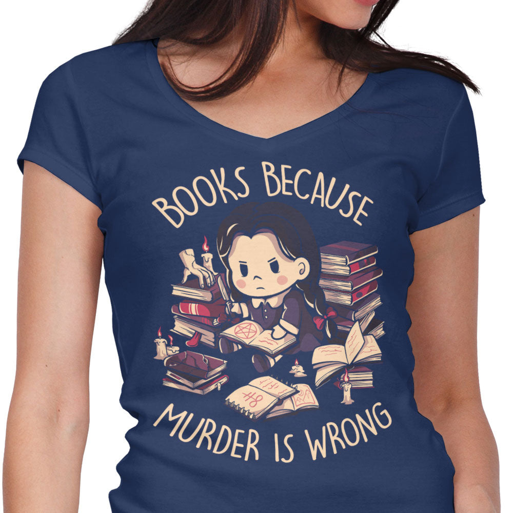 Books Over Murder - Women's V-Neck