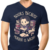 Books Over Murder - Men's V-Neck