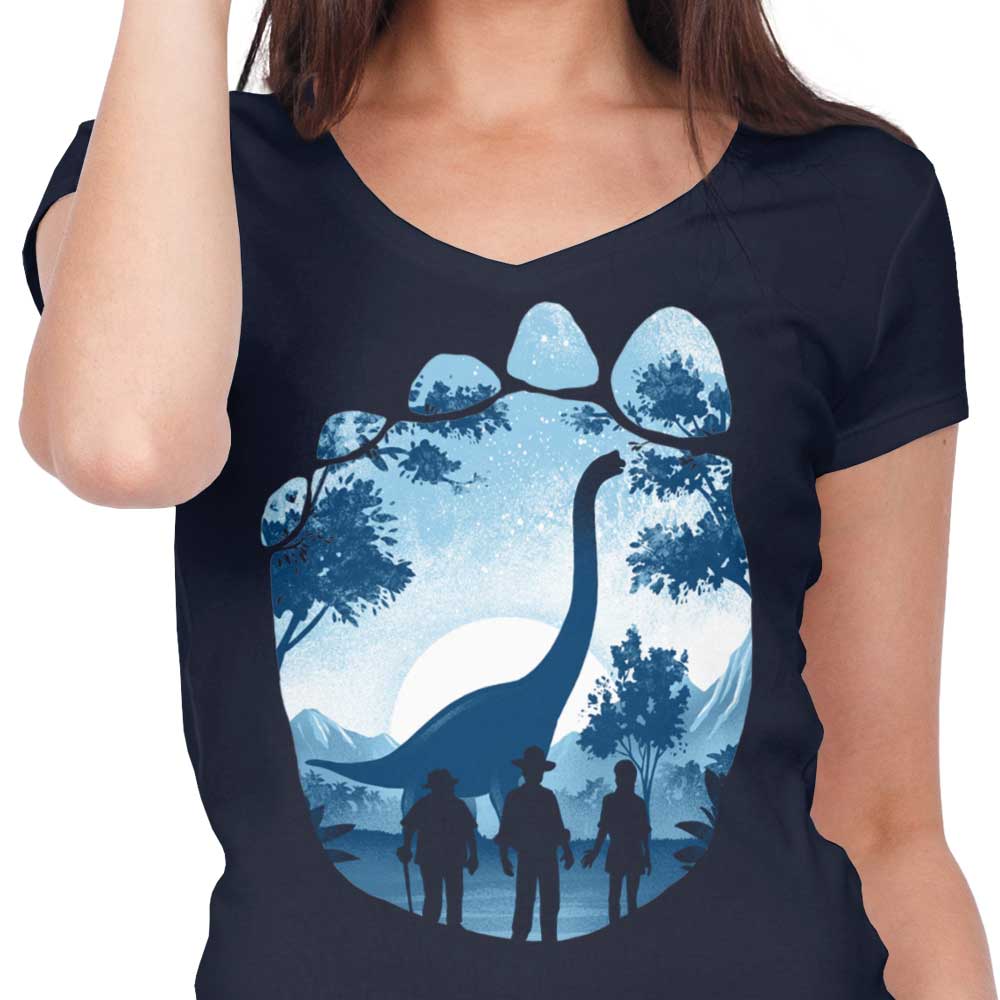 Brachiosaurus Footprint - Women's V-Neck